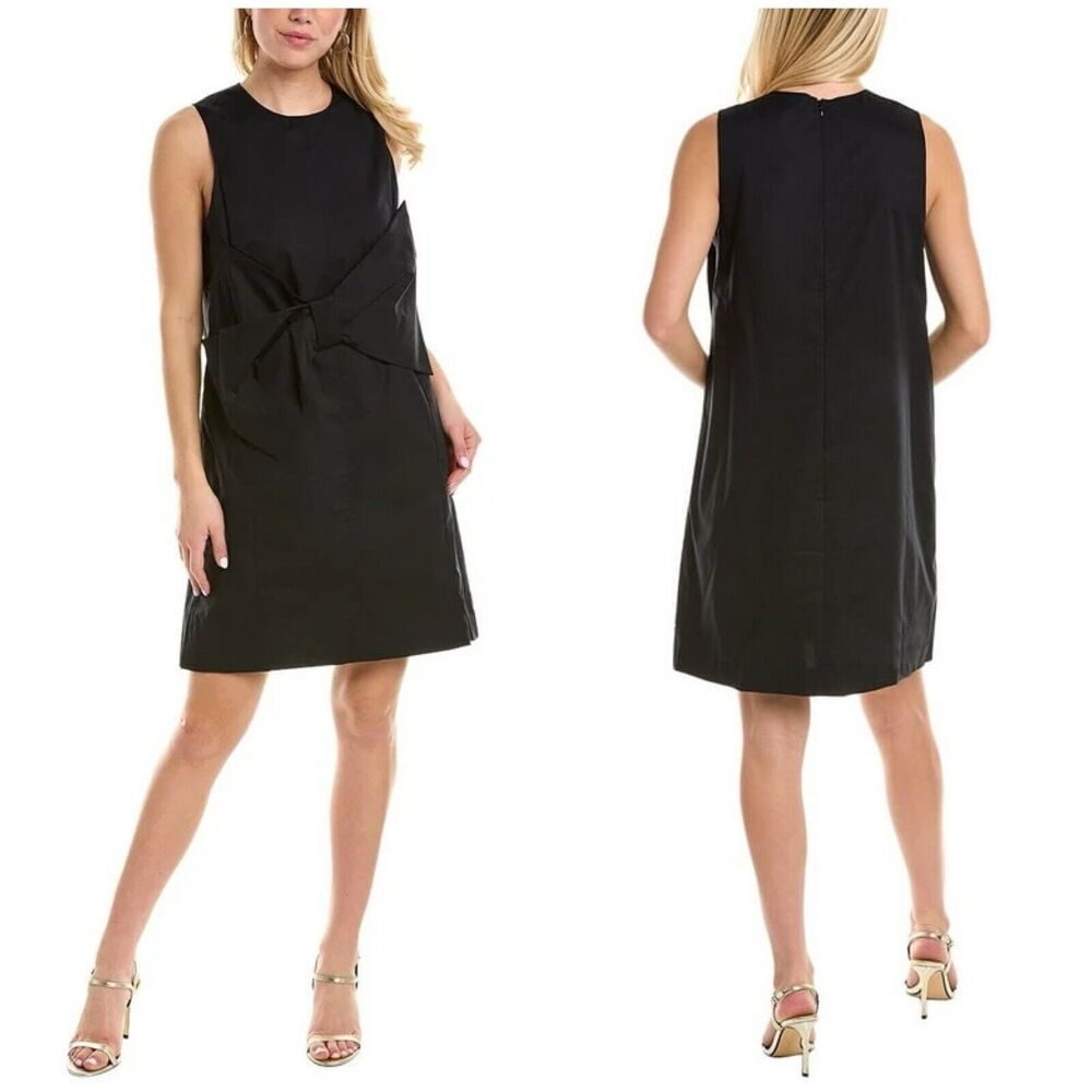Pearl By Lela Rose Poplin Bow Front Sleeveless Dress Size 4 NWT